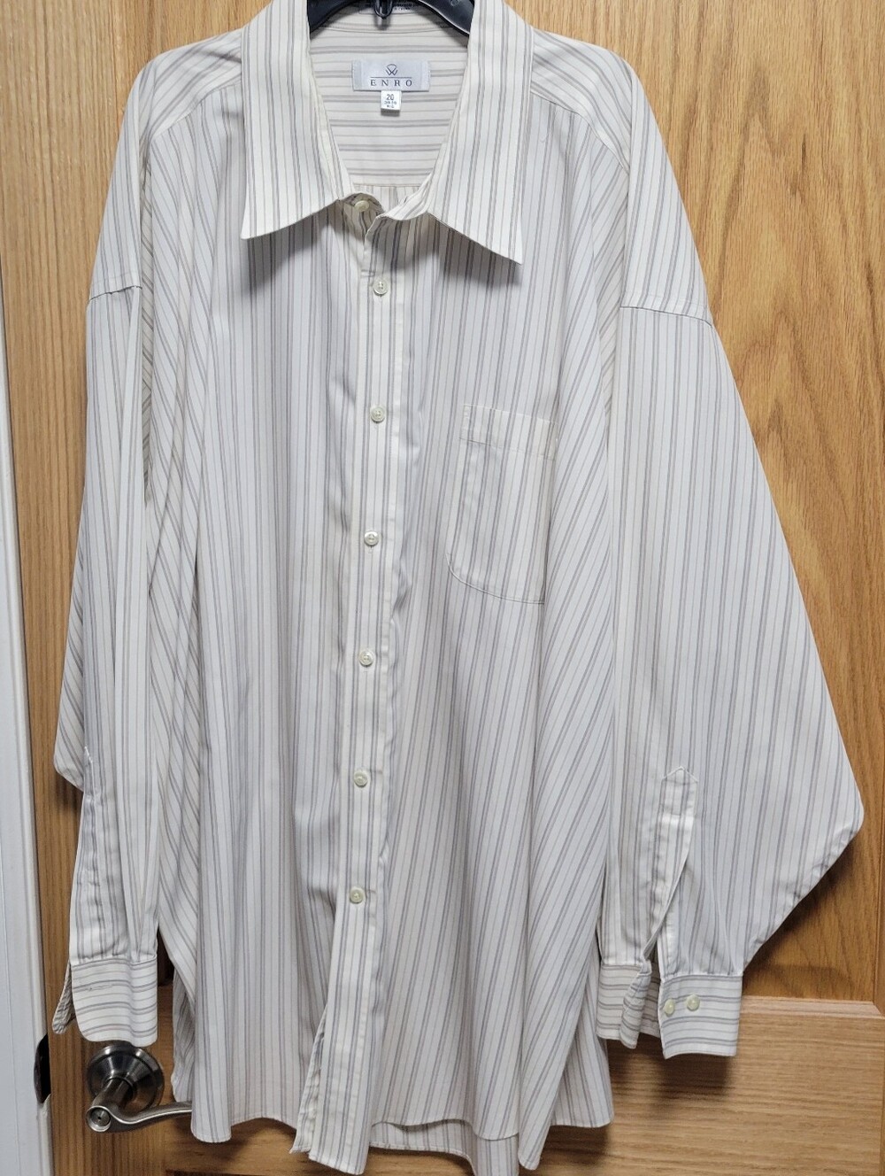 Men's Cream With Browns Stripe Button-Down Shirt By ENRO